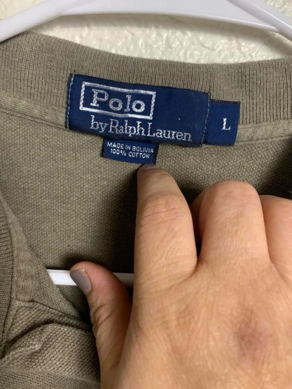 Vintage 90s Y2K Polo Ralph Lauren Bolivia Polo Shirt Mens L Olive Khaki Green